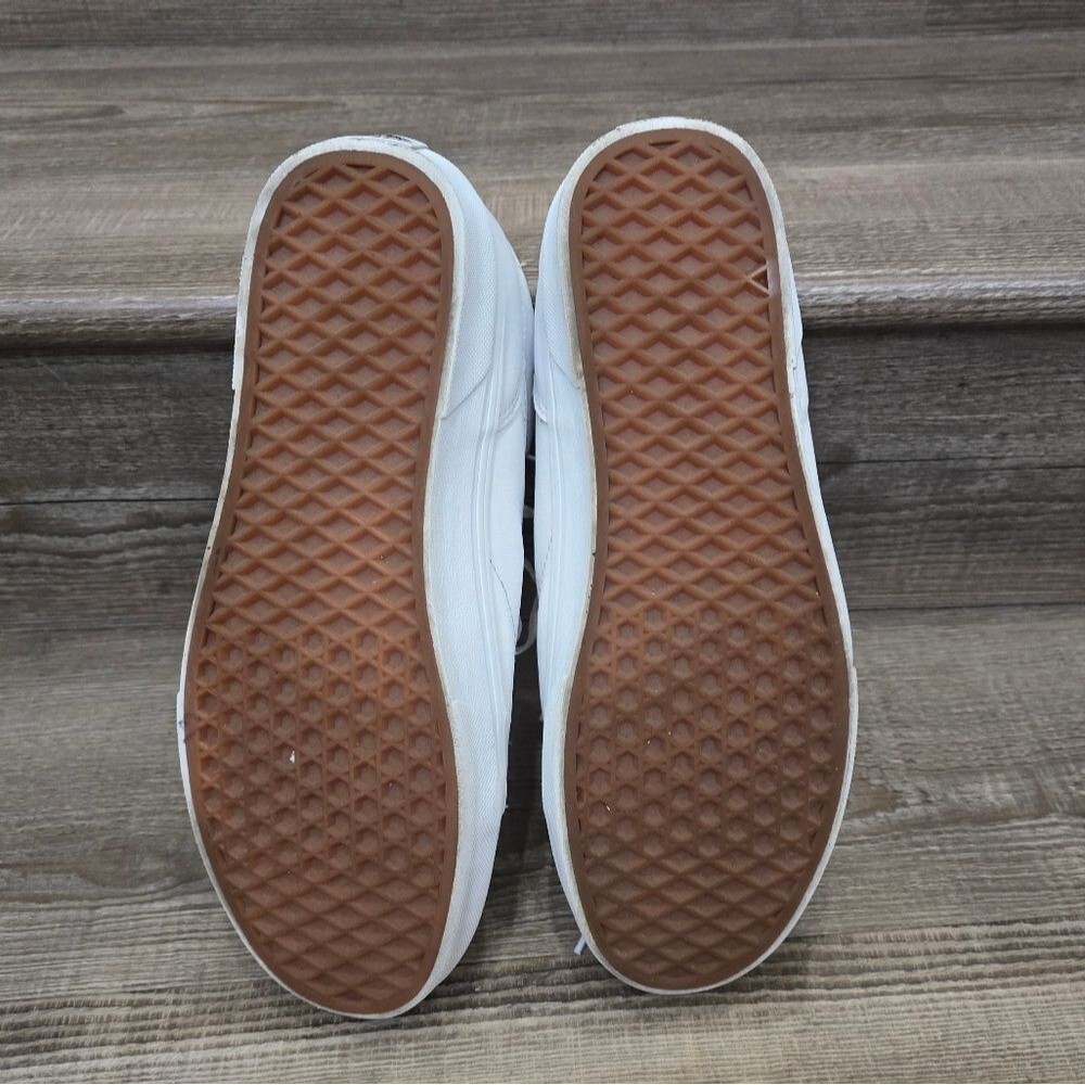 VANS White leather skate shoe tennis shoe  men's size 10 - Picture 4 of 6